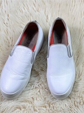 Skechers White Slip-On Platform Sneakers